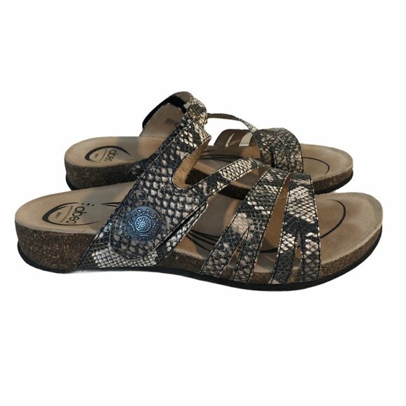Abeo Baina Snake Print Sandals - Picture 1 of 7